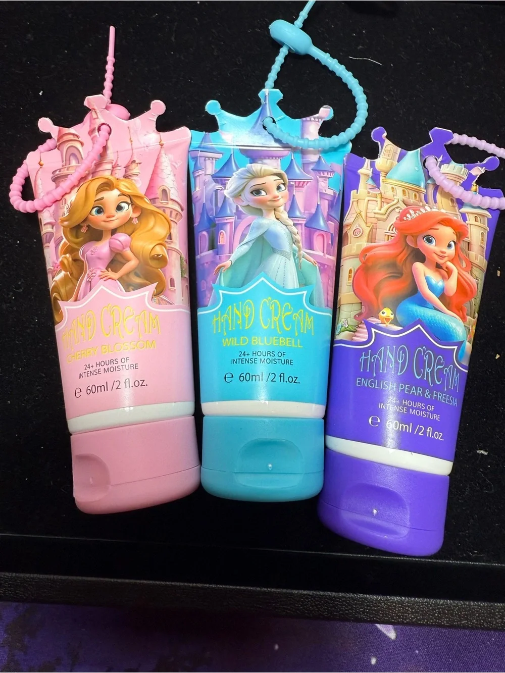 Bundle of 6 disney princess hand cream lotions 24+ hours of intense moisture